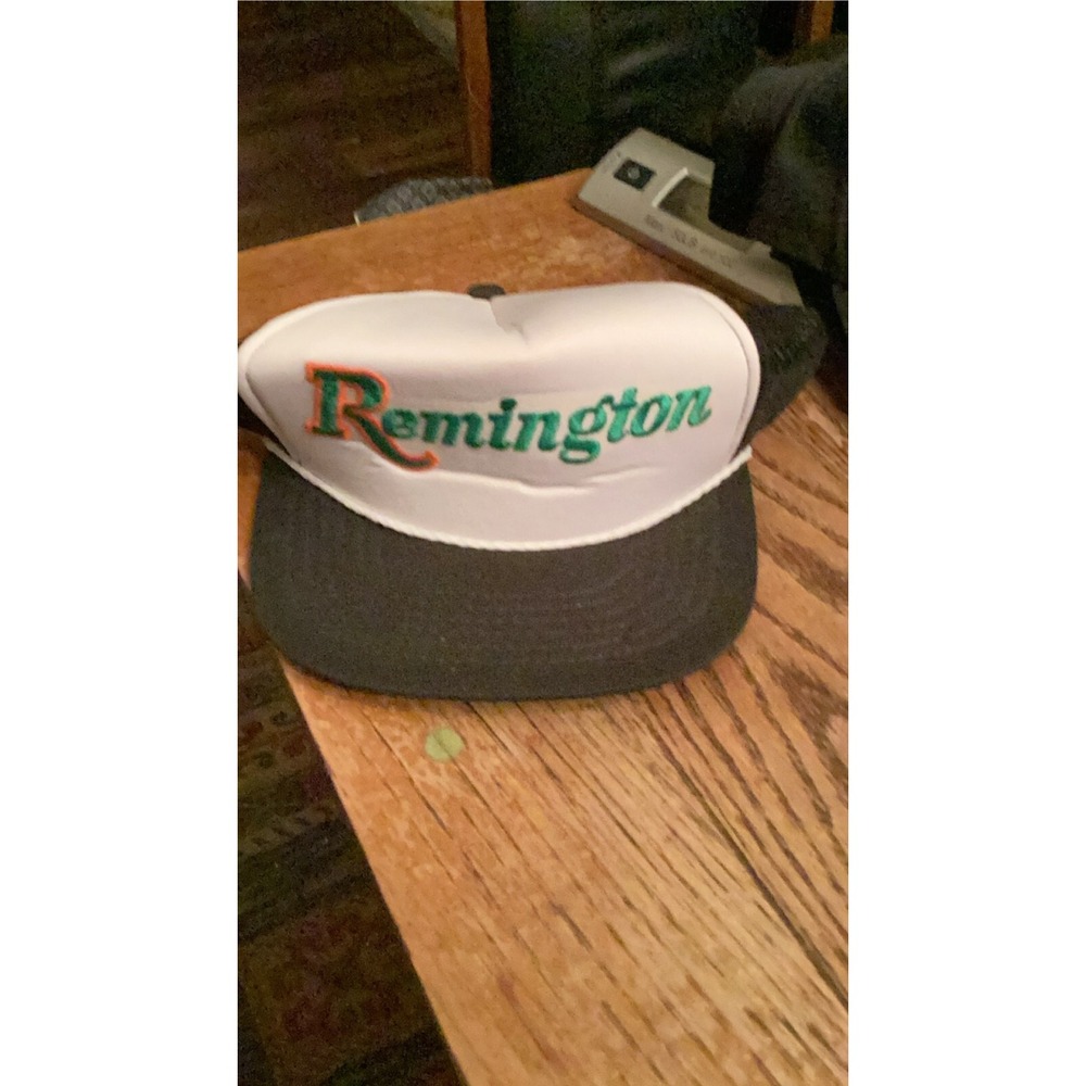 Vintage Remington Green Snap Back Farm Trucker Hat 70s 80s Rare Mens Adjustable